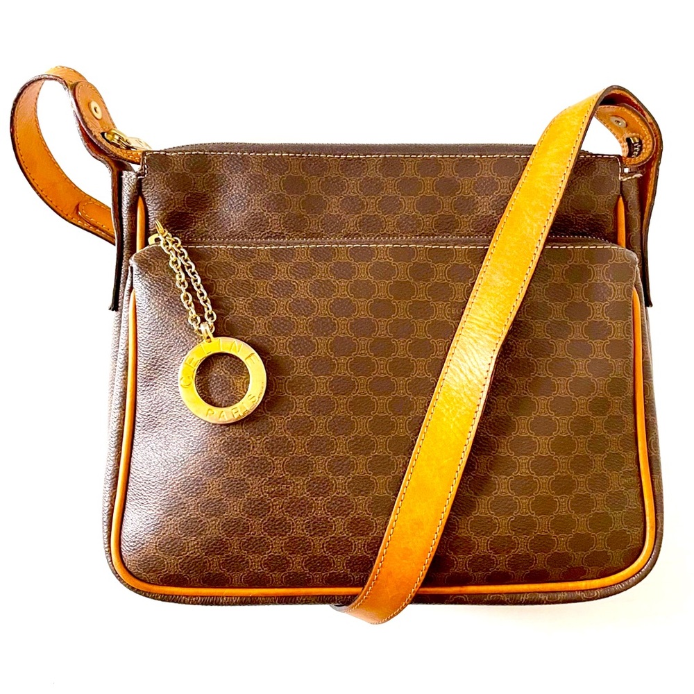 Authentic Vintage Celine Macadam With Natural Leather Trim